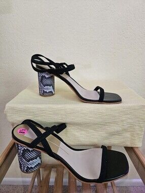 Dolce Vita Block Heel Sandals with Snake-Print Heel Size 8.5